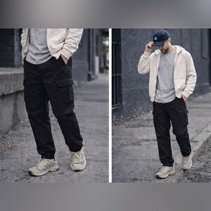 UNIQLO Men’s Stretch Cargo Jogger Pants XL | Black Utility Joggers